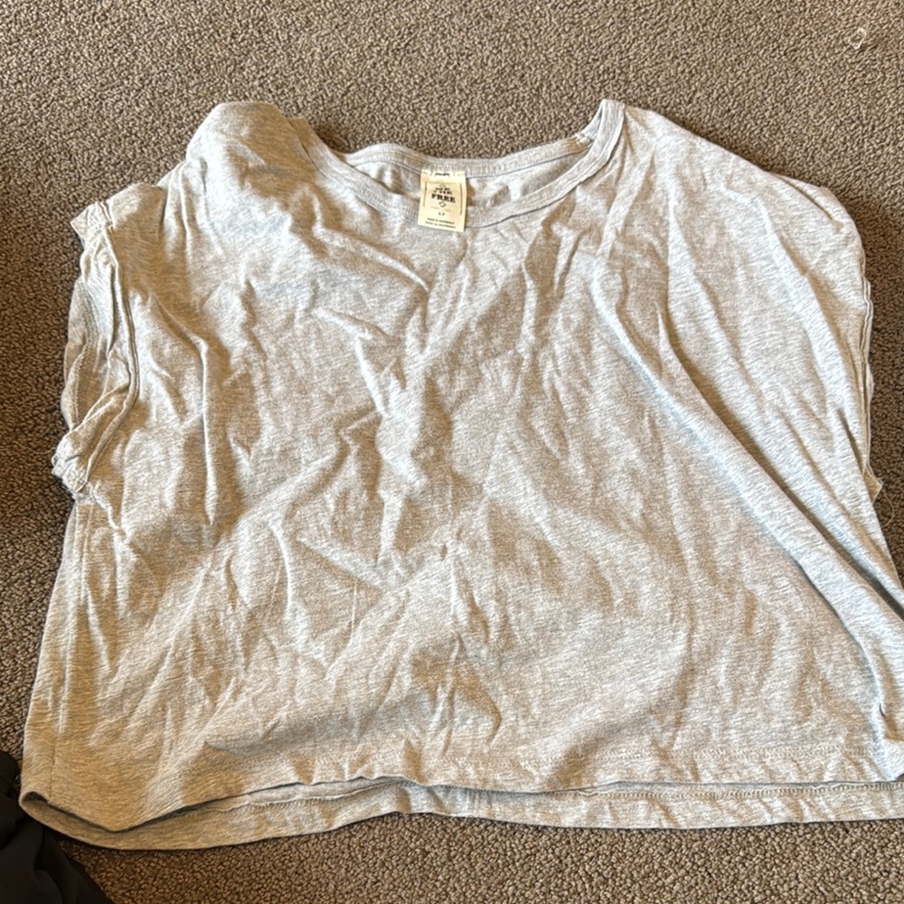 Gray we the free free people crop size S